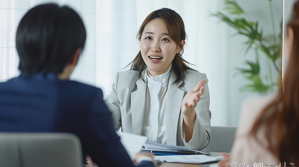 生徒に日本語を教える女性の教師